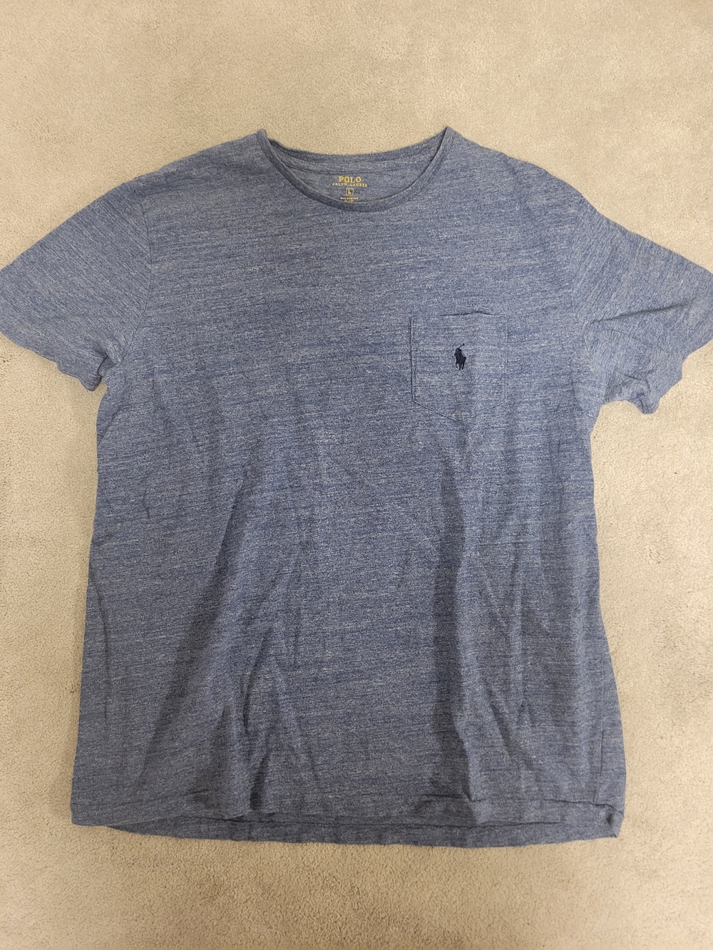 Polo by Ralph Lauren Heathered Blue Pocket Tee